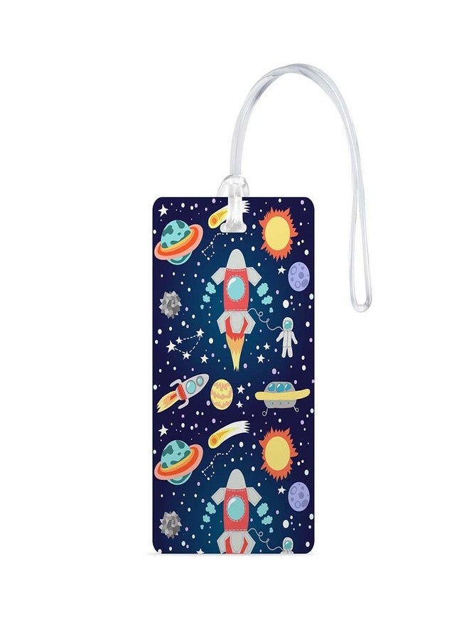 100Yellow® Space & Galaxy Luggage Tags,Bag Tag Travel Id Labels Tag for Baggage Suitcases Bags with Silicon-Ideal for Kids ( Pack of 2 ),1 Label - Image 2